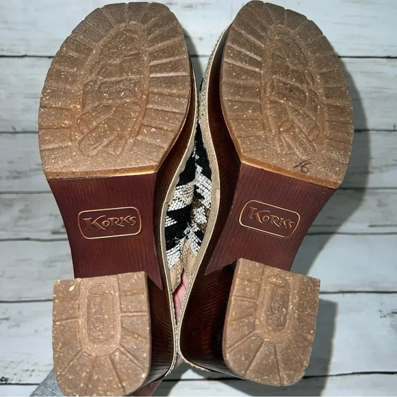 Korks Lori Clog Platform Western Boho Tan Aztec Size 6 - Picture 7 of 7